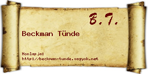 Beckman Tünde névjegykártya