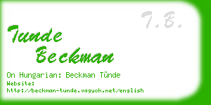 tunde beckman business card